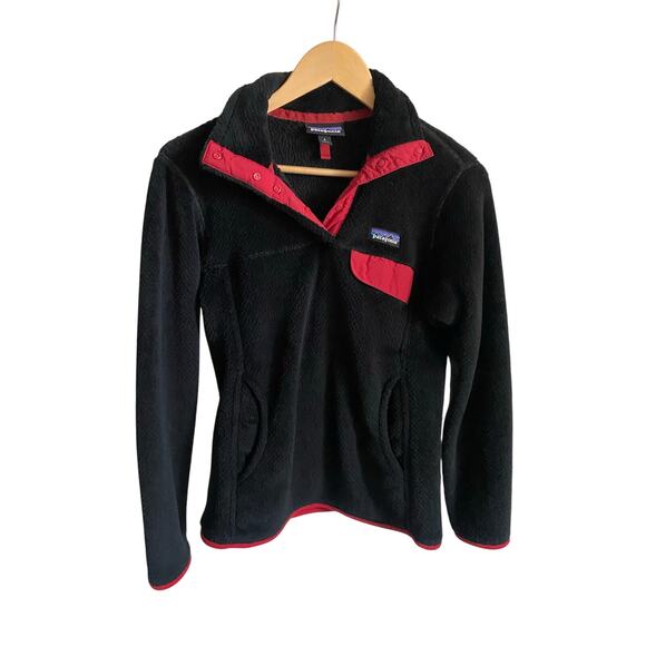 Patagonia Women's Size Small Re-Tool Snap-T Fleece Pullover Black Sweatshirt - Picture 1 of 4